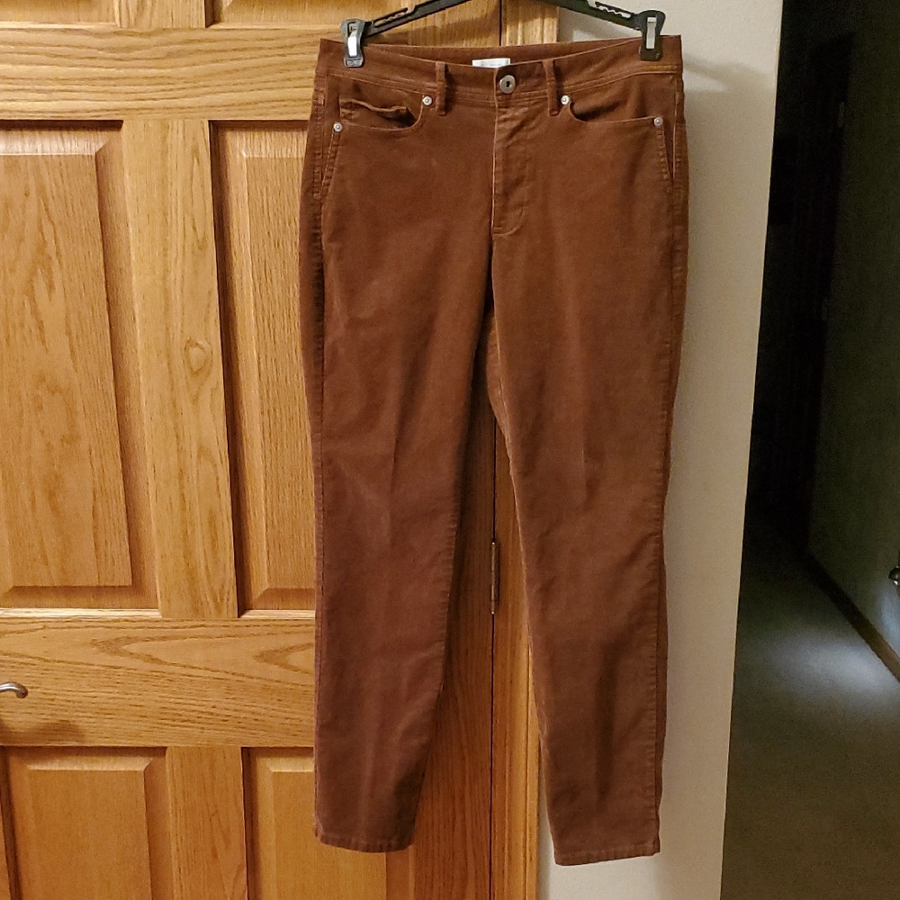 J Jill Corduroy Women's Medium Brown Size 8 Straight Leg Business Casual Pants
